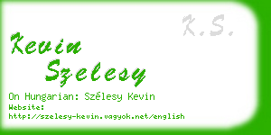 kevin szelesy business card